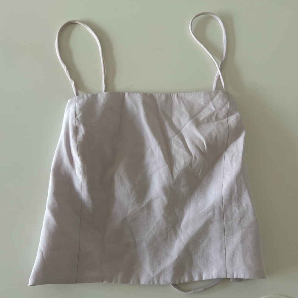 Zara lavender open tie back cropped tank